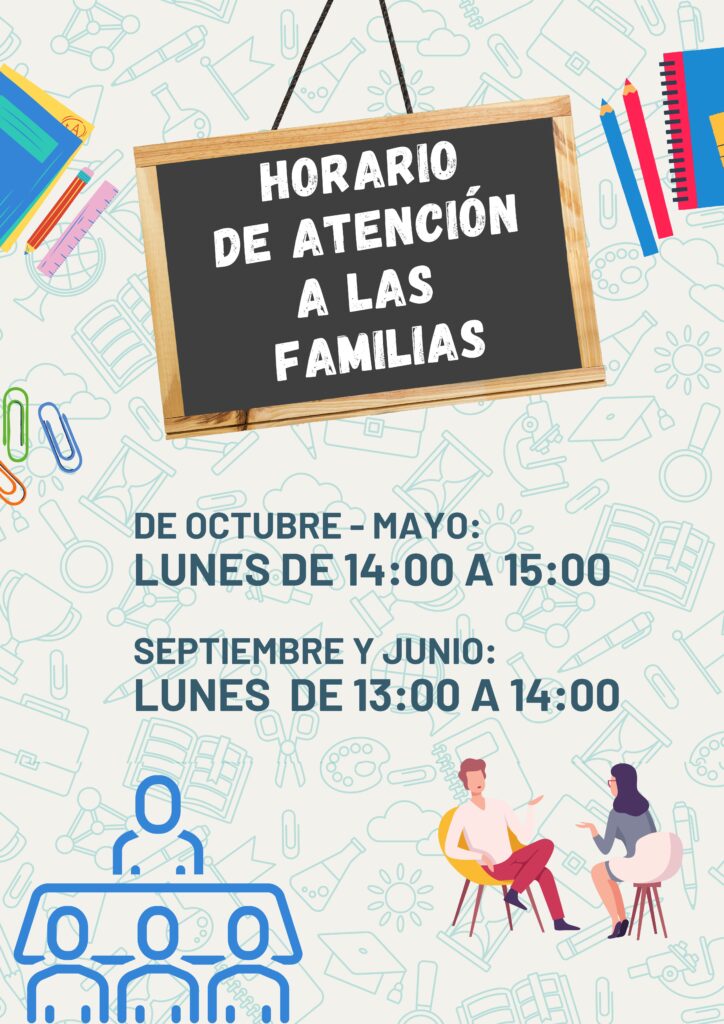 Horario de atención a familias. Curso 2023-24